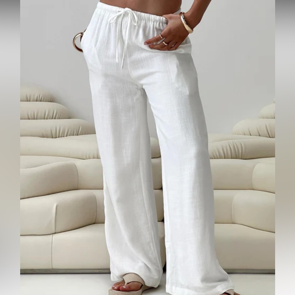 Princess Polly white linen pants